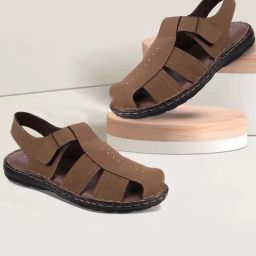 Fausto Men's Camel Fisherman Sandals-picture-19