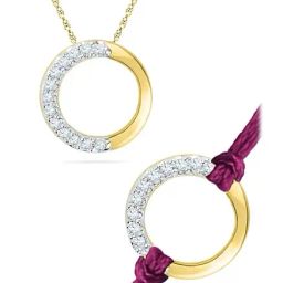 Sri Jagdamba Pearls 92.5 Sterling Silver & 0.06 ct Diamond Rakhi cum Pendant-image-11