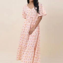 Fabindia Pink Cotton Printed Night Dress-image-26