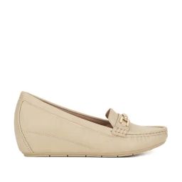 Bata Women's Beige Wedge Loafers-image-49