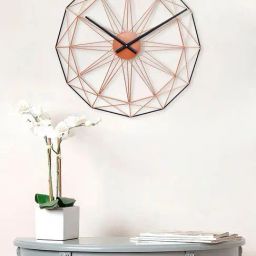 CHRONIKLE Classic Round Black & Copper Rose Gold Iron Wall Clock-image-94