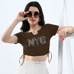 Genzy Women Typography Printed Cotton Crop Top-image-86