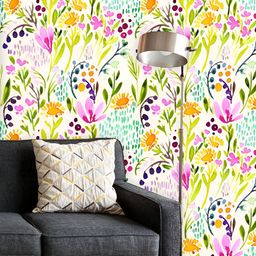ArtzFolio Printed UV-Resistant Anti-Bacterial Watercolor Floral Pattern Peel & Stick Wallpaper-image-35