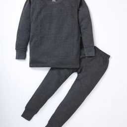 TOONYPORT Full Sleeves Solid Color Thermal Wear Suit - Grey-image-68