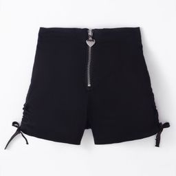 Kookie Kids Knit Mid Thigh Length Solid Shorts - Black-picture-48