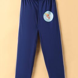 Taeko Single Jersey Knit Full Length Lounge Pants with Sport Theme Print - Navy Blue-image-52