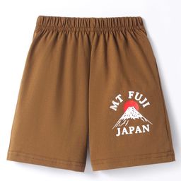 Tango Single Jersey Knit Knee Length Shorts With Mount Fuji Print - Brown-picture-20