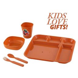 Reliance PLAST Hot Day Set Party Food Thali Dinnerware Divided Plates for Kids - Brown-16