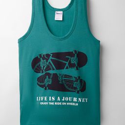 Taeko Single Jersey Knit Sleeveless Vest with Typography Print - Teal Blue-picture-18
