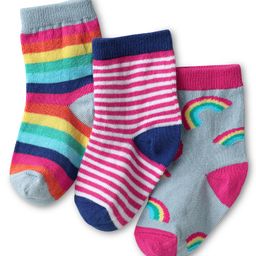 Cute Walk by Babyhug Knit Ankle Length Antibacterial Socks with Rainbow Design Pack Of 3 - Red & Grey-image-59