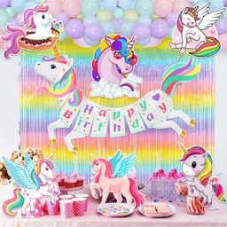 Zyozi Unicorn Theme Birthday Decoration Blue - Pack Of 41-picture-3
