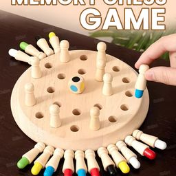 Fiddlerz Wooden Memory Chess Game with Color Matching Pegs and Dice Educational Board Game for Kids Family Fun Brain Training Games for Kids Age Years 8+-picture-25