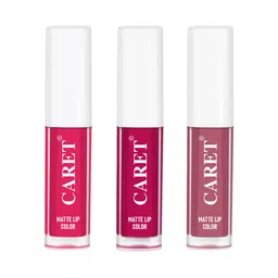 CARET ORGANIC Set Of 3 Super-Pigmented Liquid Matte Lipsticks - 6 ml Each - 4 - 5 - 2-21