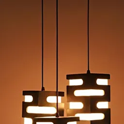 KINIS Black & White Textured Rectangle Ceiling Lamp-18