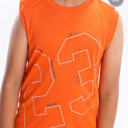 Pine Active Sleeveless Tee Numeric 23 Print - Orange image 5