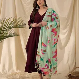 InWeave Women Regular Kurta with Palazzos & With Dupatta-picture-20