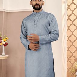 FoxDX Men Embroidered Sequinned Kurta-image-93