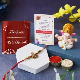 eCraftIndia Assorted Multicolor Rakhi with Ganesha Idol-image-97