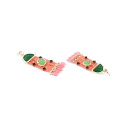 Zaveri Pearls Multicolor Stones & Multistrand Beaded Statement Dangle & Drop Earring-ZPFK15086 image 5