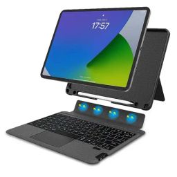 Neopack Black Magnetic Smart Cover with Detachable Bluetooth Keyboard & Apple Pencil Holder-30