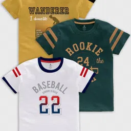 Codez Kids Multicolor Printed T-Shirt (Pack Of 3) image 1