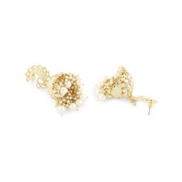 Zaveri Pearls White Meenakari Peacock Inspired Kundan Jhumki Earrings - ZPFK13645 image 5