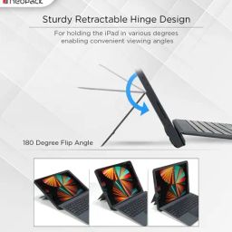 Neopack Black Magnetic Smart Cover with Detachable Bluetooth Keyboard & Apple Pencil Holder image 4