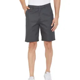 Hypernation Dark Grey Cotton Bermuda Shorts-image-9