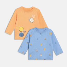 Miniklub Boys Multicolor Knitted Regular Fit Printed T-Shirt - Pack of 2-picture-35