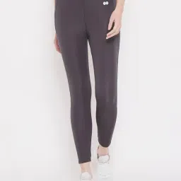 Clovia Dark Grey Slim Fit Tights-image-79