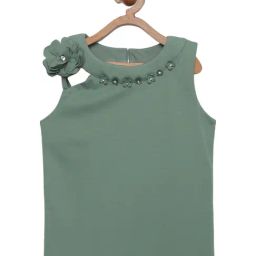 Tiny Girl Kids Green Regular Fit Top-image-42