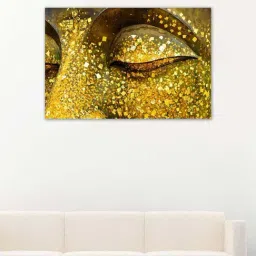 999store Yellow & Brown The Face Of Buddha Canvas Painting-23