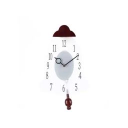eCraftIndia Decorative Analog Brown Oval Pendulum Wall clock-image-2