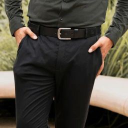 Kara Black Solid Leather Belt-image-98