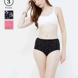 Ginger by Lifestyle Pink & Black Printed Hipster Panties - Pack of 3-image-49