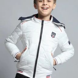 Monte Carlo Boys Self Design White Detachable Hood Full Sleeve Jacket-image-5