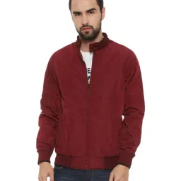 Allen Solly Maroon Full Sleeves Mandarin Collar Jacket-image-57