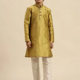 Sanwara Kids Green & White Regular Fit Kurta Set-image-68