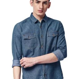 The Souled Store Blue Cotton Regular Fit Denim Shirt-picture-30