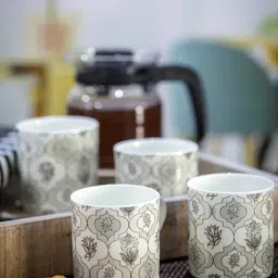 Goodhomes Multicolor Bone China Tea Cup - Set of 6 (210ml)-33