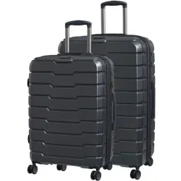 It luggage Prosperous Dark Grey Textured Large Hard Cabin Trolley Set of 2-image-36