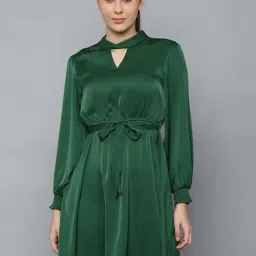 Allen Solly Green A-Line dress-image-11