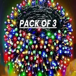 SPARK WORLD Multicolor Plastic 90 LEDs Connectable Color Changing Bulb Rice Lights - Set of 3 image 1