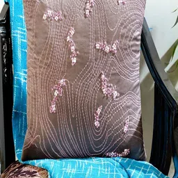 Mid July Home Brown & Pink Velvet Rectangular Cushion Covers-5