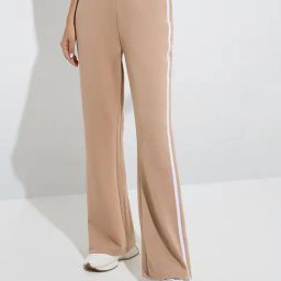 Studiofit by Westside Beige Stripe Printed High-Rise Track Pants-image-76