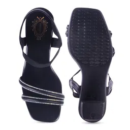 Shoetopia Embellished Open Toe Block Sandals image 4