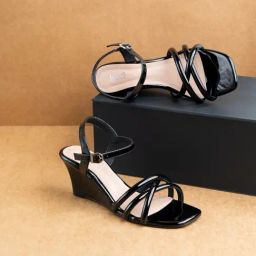 Inc.5 Women's Black Ankle Strap Wedges-picture-8