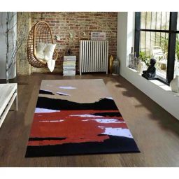 Presto Black & Beige Polyester Carpet-image-6