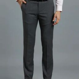 Reid & Taylor Grey Regular fit Solid Trousers-image-57
