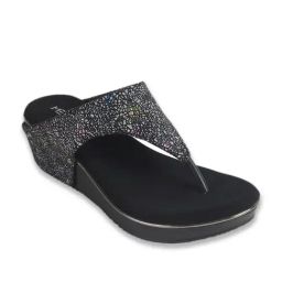 Metro Women Black Thongs-picture-47
